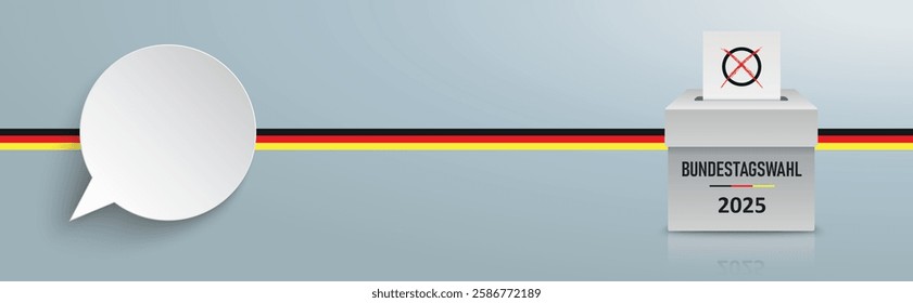 German Text Bundestagswahl 2025, translate parliamentary elections for the Bundestag 2025.  Eps 10 vector file.