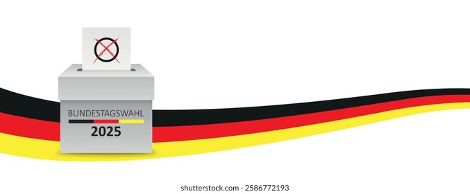 German Text Bundestagswahl 2025, translate parliamentary elections for the Bundestag 2025.  Eps 10 vector file.