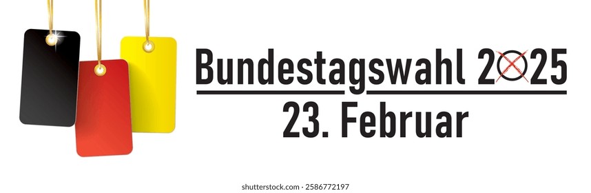 German Text Bundestagswahl 2025, translate parliamentary elections for the Bundestag 2025.  Eps 10 vector file.