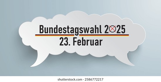 German Text Bundestagswahl 2025, translate parliamentary elections for the Bundestag 2025.  Eps 10 vector file.