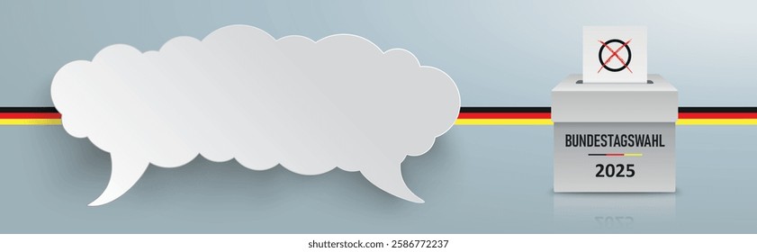 German Text Bundestagswahl 2025, translate parliamentary elections for the Bundestag 2025.  Eps 10 vector file.