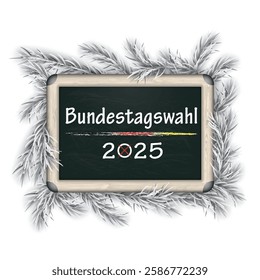 German Text Bundestagswahl 2025, translate parliamentary elections for the Bundestag 2025.  Eps 10 vector file.