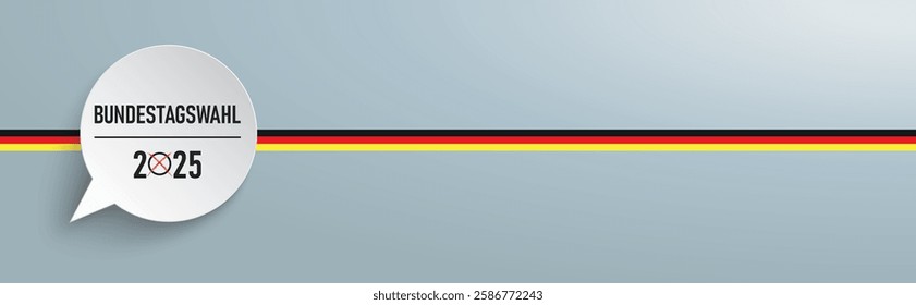 German Text Bundestagswahl 2025, translate parliamentary elections for the Bundestag 2025.  Eps 10 vector file.