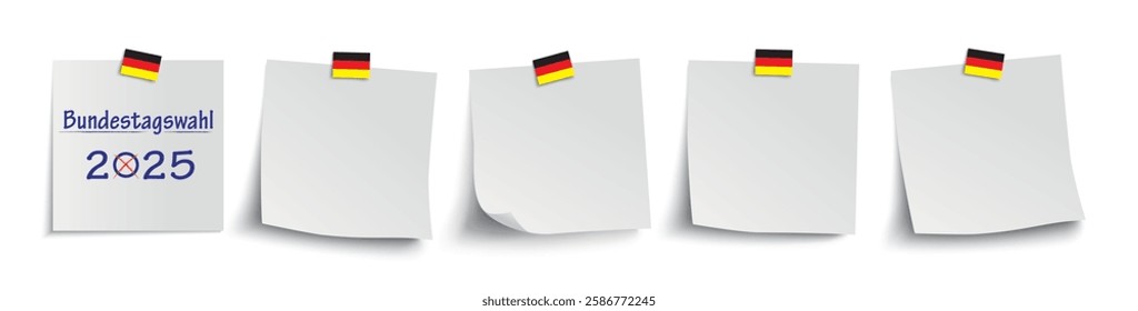 German Text Bundestagswahl 2025, translate parliamentary elections for the Bundestag 2025.  Eps 10 vector file.