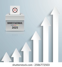 German Text Bundestagswahl 2025, translate parliamentary elections for the Bundestag 2025.  Eps 10 vector file.