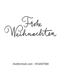 German text Christmas in Germany. Calligraphy, lettering. Vector black inscription on Christmas holiday. For flyer, poster, greeting card