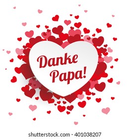 German text "Danke Papa", translate "thank you Dad". Eps 10 vector file.