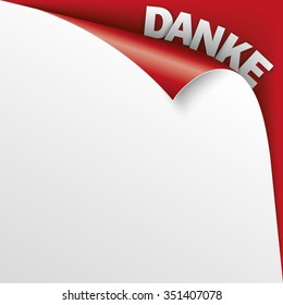 German text Danke , translates Thanks. Eps 10 vector file.