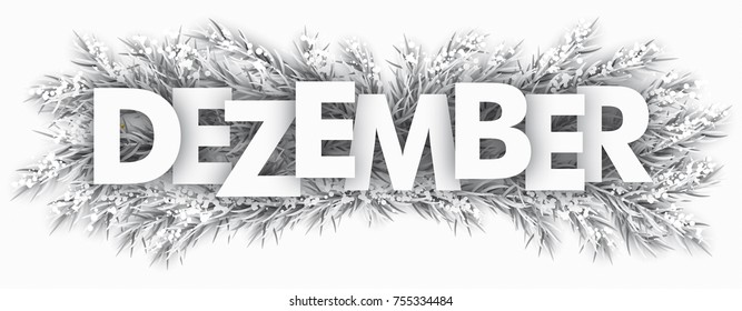 German text Dezember, translate December. Eps 10 vector file.