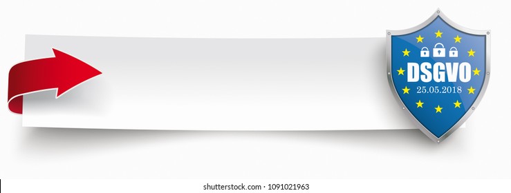 German text DSGVO, translate General Data Protection Regulation. Eps 10 vector file.