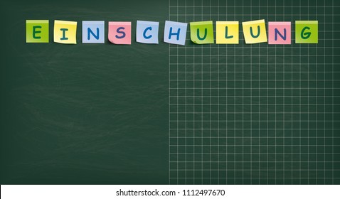 German text "Einschulung", translate "Enrollment". Eps 10 vector file.