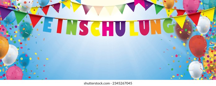 German text Einschulung, translate Enrollment Eps 10 vector file.