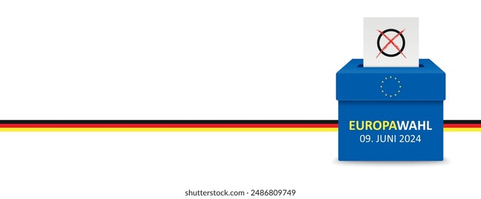 German Text Europawahl 2024, translate European elections 2024.  Eps 10 vector file.