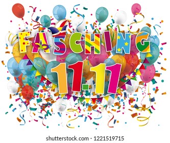 German text "Fasching" translate "Carnival". Eps 10 vector file.