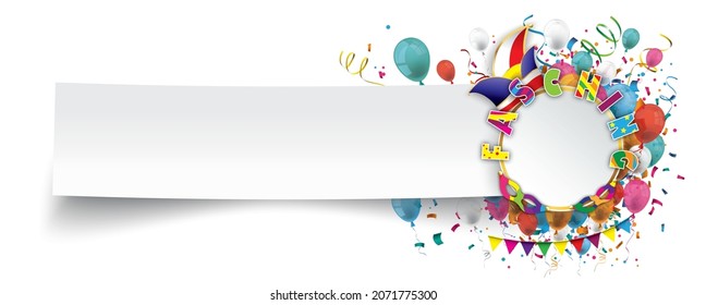 German text "Fasching" translate "Carnival". Eps 10 vector file.