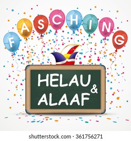 German text "Fasching", translate "Carnival". Eps 10 vector file.