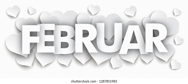 German text Februar, translate February. Eps 10 vector file.