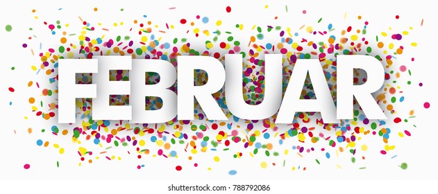 German text Februar, translate February. Eps 10 vector file.