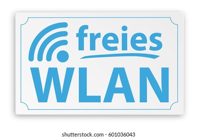 German text Freies Wlan, translate Free WiFi.  Eps 10 vector file.