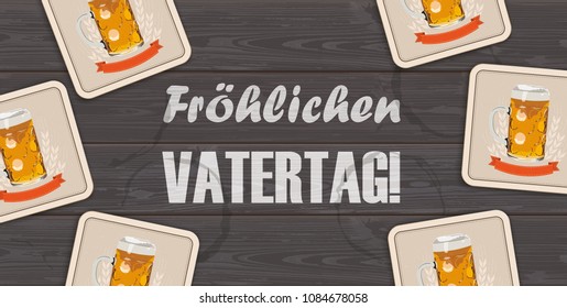 German text froehlichen Vatertag, translate Happy Fathers Day.  Eps 10 vector file.