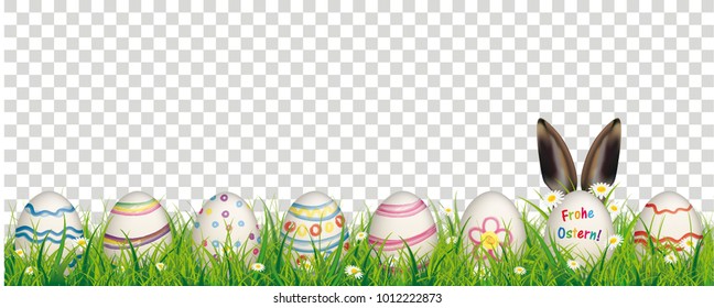 German text "Frohe Ostern", translate "Happy Easter". Eps 10 vector file.