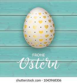 German text Frohe Ostern, translate Happy Easter.  Eps 10 vector file.