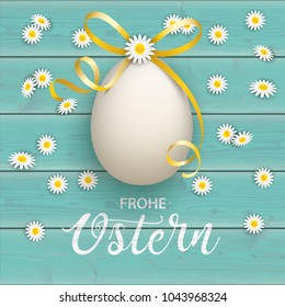 German text Frohe Ostern, translate Happy Easter.  Eps 10 vector file.