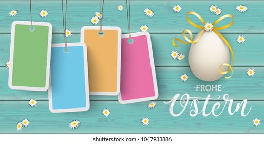 German text "Frohe Ostern", translate "Happy Easter". Eps 10 vector file.