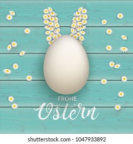 German text Frohe Ostern, translate Happy Easter.  Eps 10 vector file.