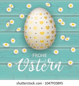 German text Frohe Ostern, translate Happy Easter.  Eps 10 vector file.