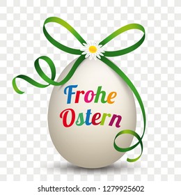 German text Frohe Ostern, translate Happy Easter. Eps 10 vector file.