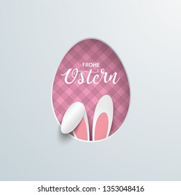 German text Frohe Ostern, translate Happy Easter. Eps 10 vector file. 