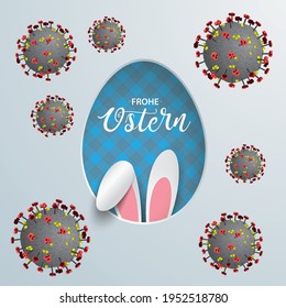 German text Frohe Ostern, translate Happy Easter. Eps 10 vector file.