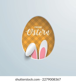 German text Frohe Ostern, translate Happy Easter. Eps 10 vector file. 