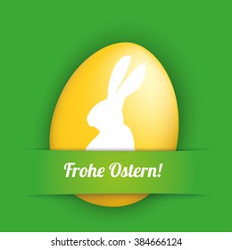 German text Frohe Ostern, translate Happy Easter. Eps 10 vector file. 