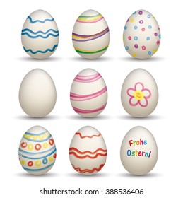 German text "Frohe Ostern", translate "Happy Easter". Eps 10 vector file.