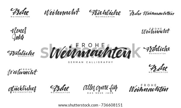 Deutscher Text Frohe Weihnachten Frohliche Weihnachten Stock Vektorgrafik Lizenzfrei