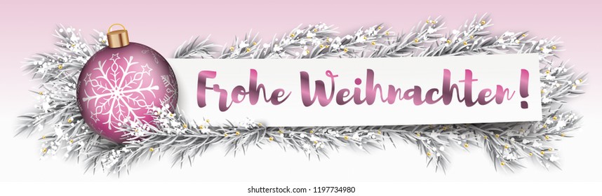 German Text Frohe Weihnachten, translate Merry Christmas. Eps 10 vector file.