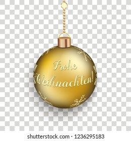 German text Frohe Weihnachten, translate Merry Christmas. Eps 10 vector file.