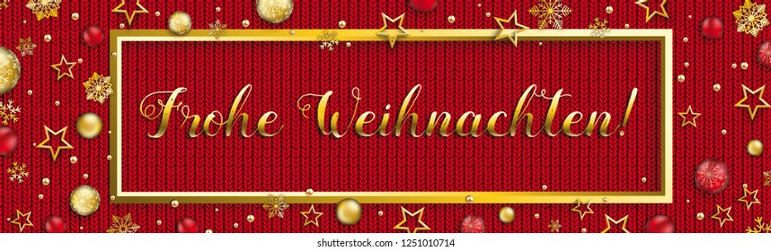 German text Frohe Weihnachten, translate Merry Christmas. Eps 10 vector file.