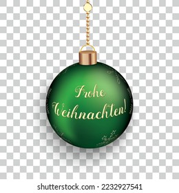 German text Frohe Weihnachten, translate Merry Christmas. Eps 10 vector file.