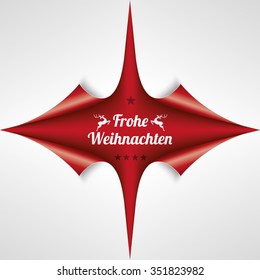 German text Frohe Weihnachten, translate Merry Christmas. Eps 10 vector file.