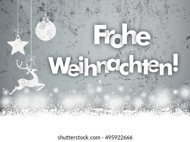 German text Frohe Weihnachten, translate Merry Christmas. Eps 10 vector file.