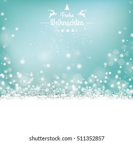 German text Frohe Weihnachten, translate Merry Christmas. Eps 10 vector file.