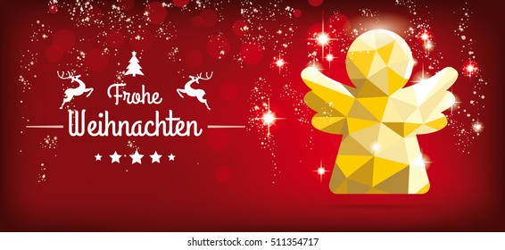 German text Frohe Weihnachten, translate Merry Christmas. Eps 10 vector file.