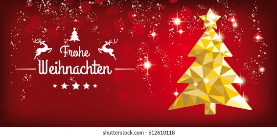 German text Frohe Weihnachten, translate Merry Christmas. Eps 10 vector file.