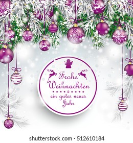 German text Frohe Weihnachten, translate Merry Christmas. Eps 10 vector file.