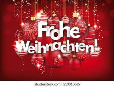 German text Frohe Weihnachten, translate Merry Christmas. Eps 10 vector file.