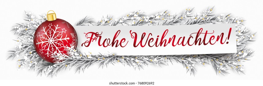 German Text Frohe Weihnachten, translate Merry Christmas. Eps 10 vector file.