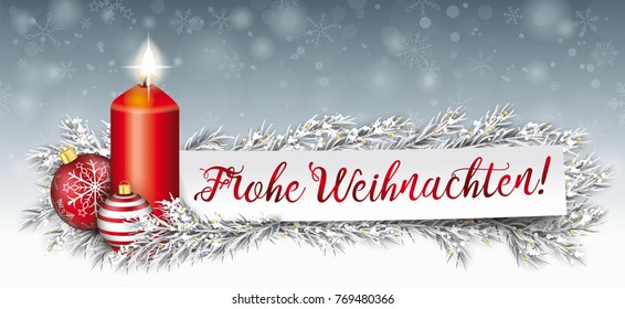 German Text Frohe Weihnachten, translate Merry Christmas. Eps 10 vector file.